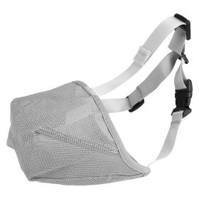 Pet Muzzle Mask Soft Mesh Muzzle Adjustable Dog Mouth Cover with Breathable Mesh Adjustable Neck Forehead Strap for Anti Biting Barking Chewing (Option: PetMuzzleGreyXL)