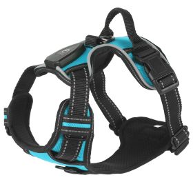 Light Up Dog Harness Rechargeable LED Dog Harness No Pull Lighted Dog Vest with Handle for Small/Medium/Large Dogs (Option: DogHarnessGreenM)