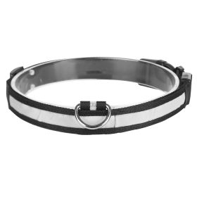 LED Dog Collar USB Rechargeable Adjustable Dog Safety Collar Night Safety Flashing Luminous Light up Collar (Option: DogCollarMColor)